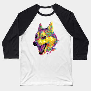 Pun Dog Meme Rainbow Painting Baseball T-Shirt